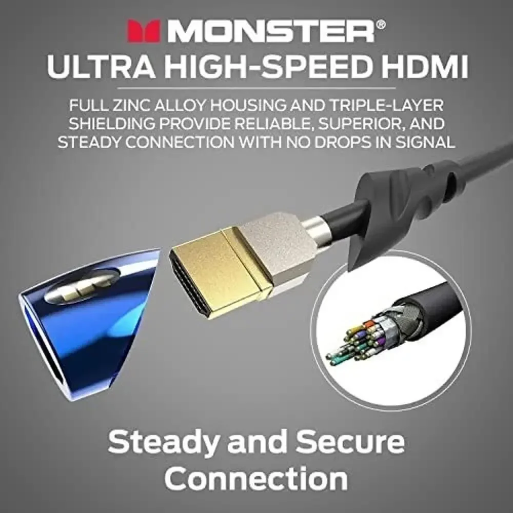Monster HDMI Cable Ultra High-Speed Cobalt 2.1 48Gbps with eARC 8K